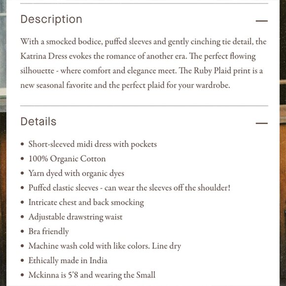 Christy Dawn Katrina Dress in Rudy Plaid sz S - Picture 5 of 11